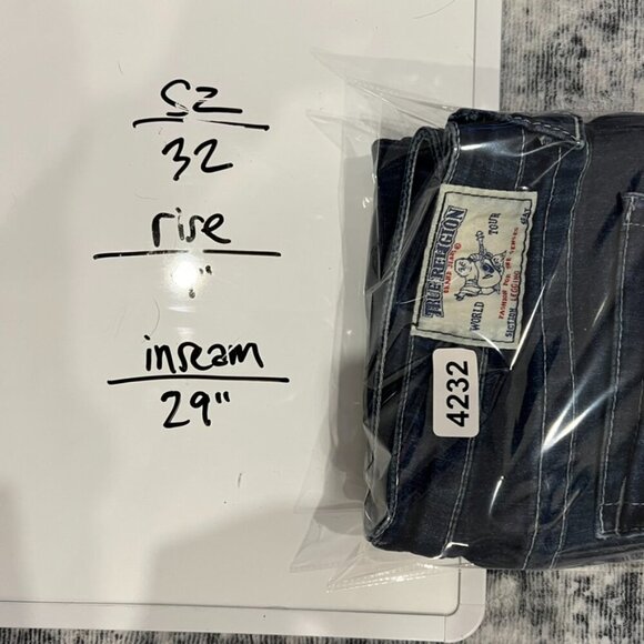 True Religion Jeans 32x29 Denim Legging Jegging White Stitch FLap Pocket - Picture 11 of 11